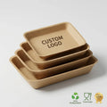 Eco Friendly Kraft Paper Food Trays Disposable Biodegradable Paper Plates for Fast Food BBQ Sandwich Custom Logo Printed