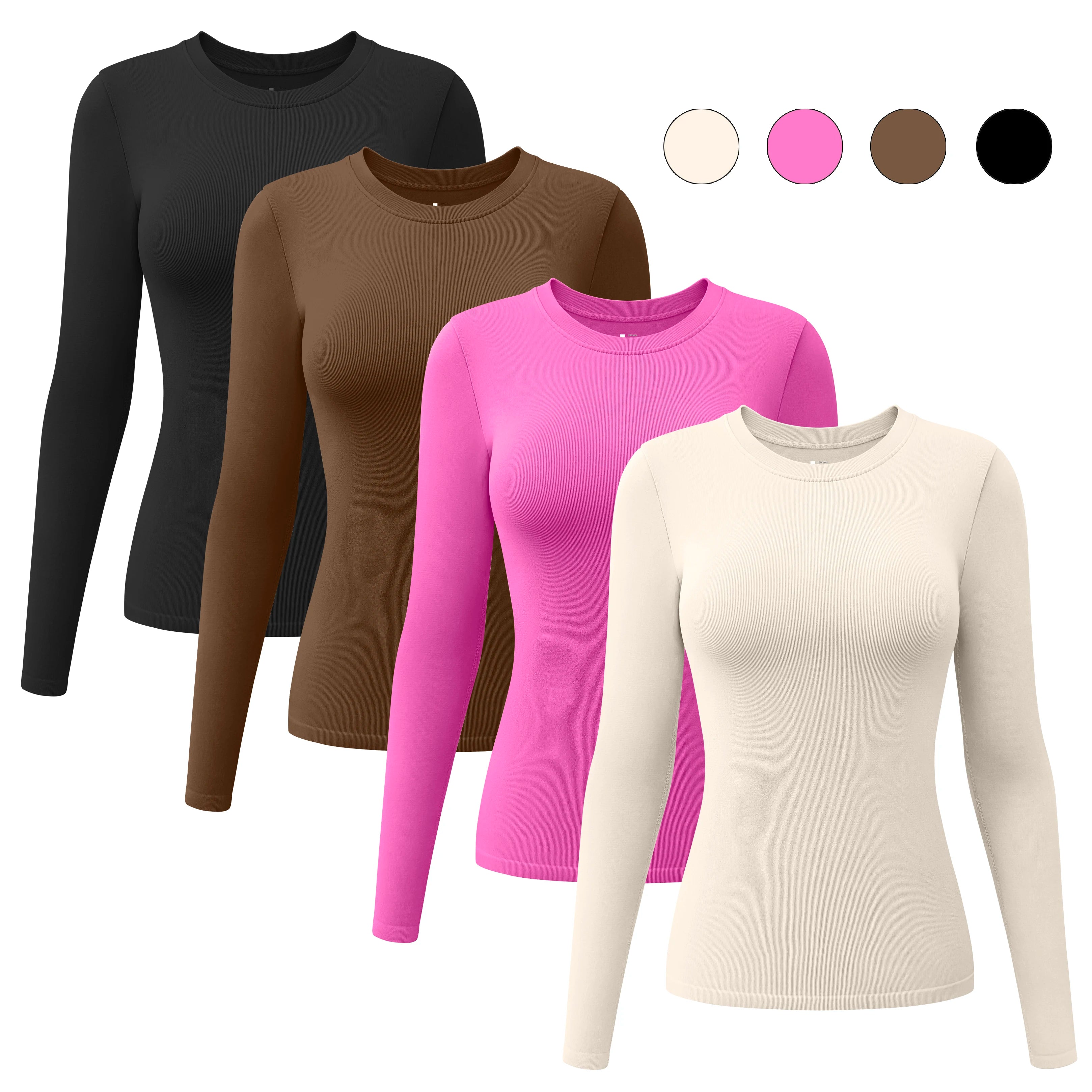 Hot Selling Skin Friendly Sports Wear for Women Simple Round Neck Women Tops