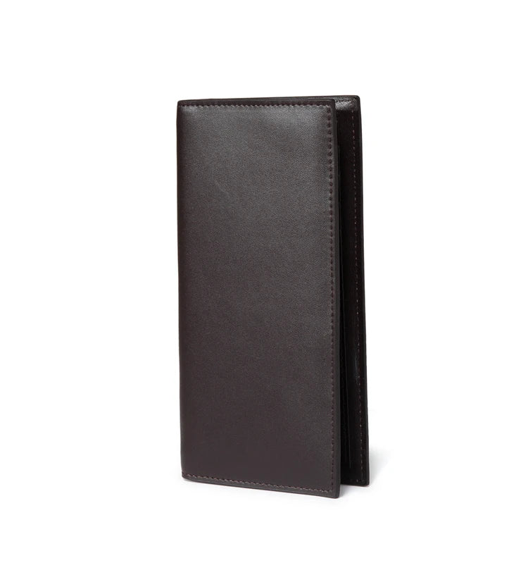 Wholesale Custom Travel RFID Long Genuine Leather Wallet With Cellphone Pouch Personalized Long Wallet for Men