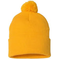 Wholesale Custom 100% Acrylic Solid Color Knitted Hats Sportsman Blank Knit Hat With Pom Pom Winter Hat Custom Your logo