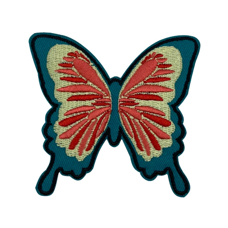 Custom rainbow Embroidery Patch butterfly Insect Embroidered Patches