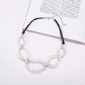 TongLing New Popular Handmade Minimalist Necklaces Interlocking Silver Plated Choker Necklace Women