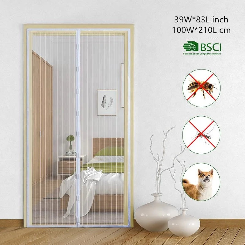 Encryption Mosquito Net Curtain on the Door Hands-free Magnetic Summer Anti-Mosquito Curtains Magnetic Screen Door Curtain