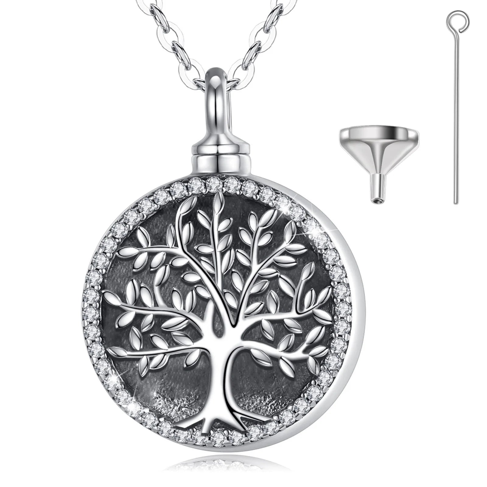 Isunni Tree of Life Series Cremation Jewelry Memorial Urn Necklace Ashes Keepsake Pendant