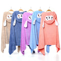 70*140 cm Microfiber Soft Terry Bath Towel Kids Cartoon Poncho Custom Logo Children Hooded Bath Beach Wearable Wrap Towels