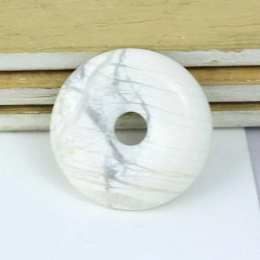 DIY Howlite Donut Rainbow Round Donuts Natural Gemstones Stones Donuts Pendants Crystal Healing Folk Crafts
