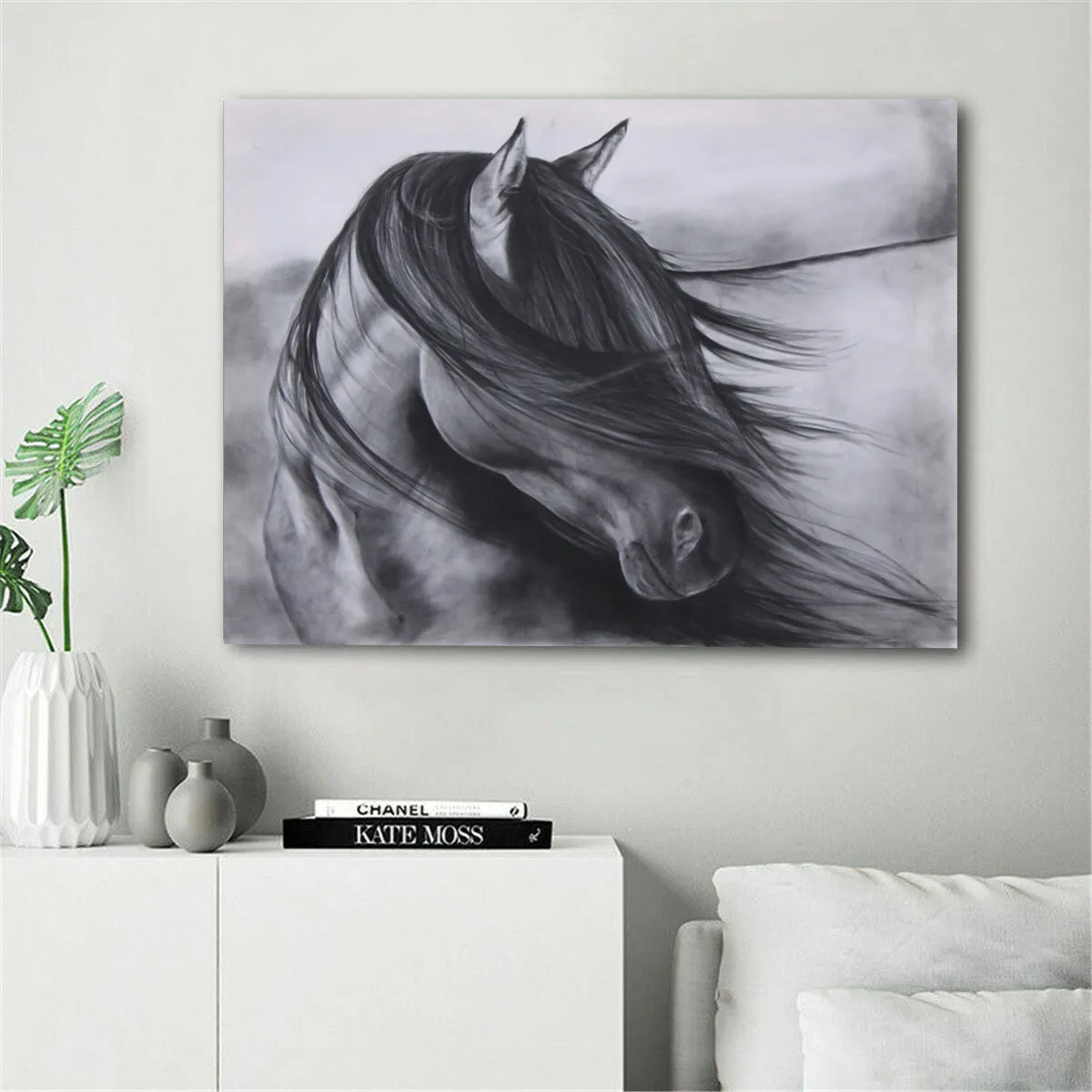 Sketch Black Horse Print Canvas Art Poster Picture Wall Hangings Home Decor Oil Painting on Canvas Posters Print Art Picture