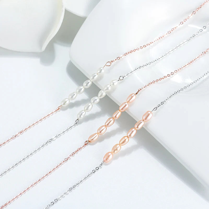 RINNTIN SA02 Girls Fashion Anklets Jewelry 925 Sterling Silver Freshwater Pearl Ankles
