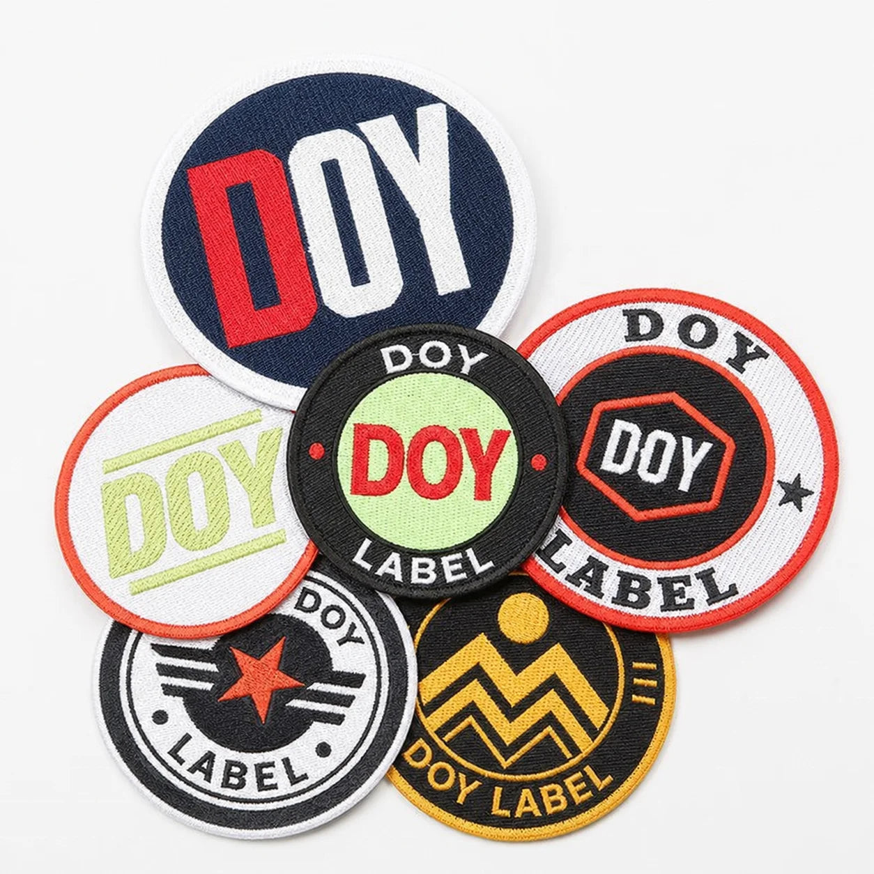 Recycled Thread Embroidered Patches Eco-friendly Polyester Fabric Embroidery Parches for Sportswear