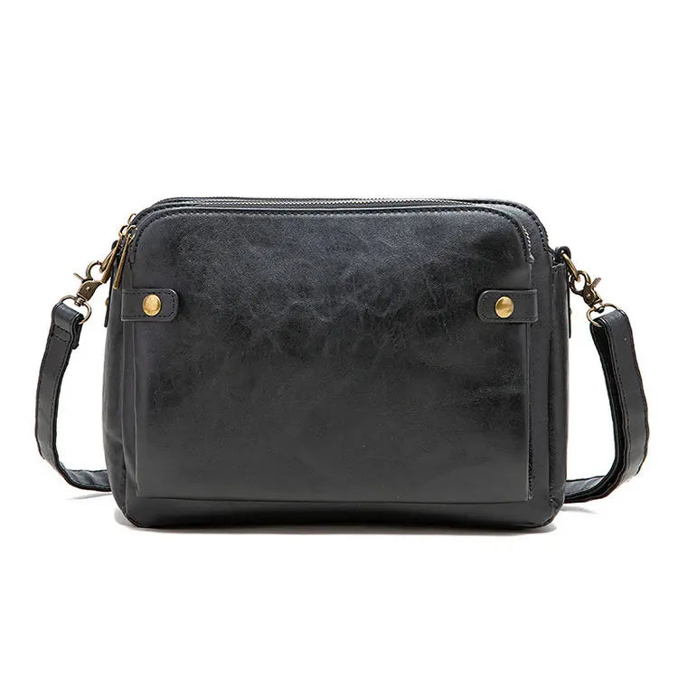 3 Layer Small Mobile Phone  Leather Side Waist Chest Sling Crossbody Luggage Travel Shoulder Messenger Bag  Box Pouch for  Women