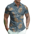 Men's Summer Beach Casual Hawaiian Shirt Short Sleeves Printed Button Down Anti-Wrinkle Feature