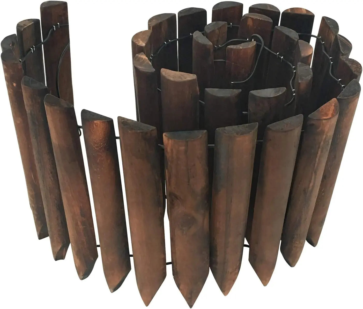 Flexible Decorative Border Garden Wooden Short Fence Burnt Wood Finish Outdoor Landscape Edging