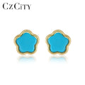 CZCITY New Earring Charm Flower Art Silver Stud Trending Elegant Cute Beautiful Small Popular Earing
