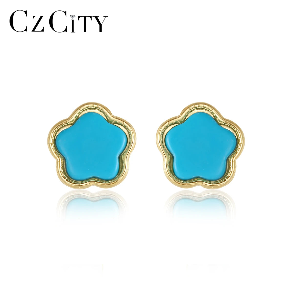 CZCITY New Earring Charm Flower Art Silver Stud Trending Elegant Cute Beautiful Small Popular Earing