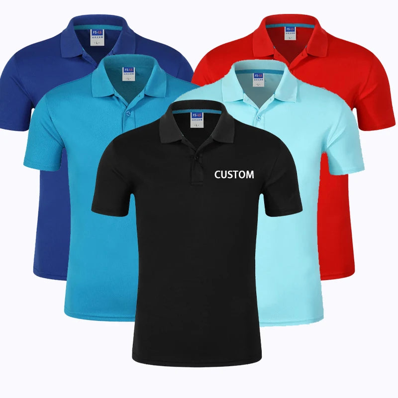 Wholesale Unisex Knitted Polyester for Shirts Custom Logo Stand Collar Silk Screen Printed Anti-Wrinkle Quick Dry for Men Women
