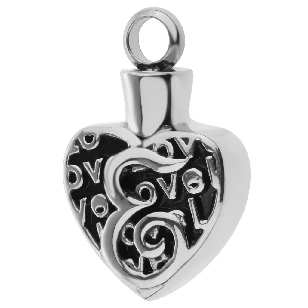 Stainless Steel Cremation Heart Keepsake Urn Pendant Ashes Holder Urn Memorial Infinity love Necklace Lucky Funeral Gift Jar