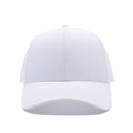 6-Panel Solid White Adjustable Baseball Hat Cap Waterproof Laser Perforated Performance Design Curved Printed Letter Rubber