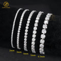 Hot Selling Man Jewelry GRA Certificates 2mm 5mm 6mm Stone VVS Moissanite Diamond Tennis Bracelets for Gift