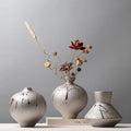 Modern Simple Electroplated Silver Ceramic Tabletop Vase Hotel Model Room Creative Flower Arrangement Soft Decoration Crafts