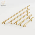 CHENLANG Delicate Luxury Solid Brass Modern Cabinet Handles Satin Brass Color Furniture Drawer Bathroom Kitchen Cupboards Pulls