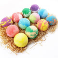 100% Natural Ingredients Ball Shape Colorful Bath Bombs Women Gift Set 12 Pcs Rose/Mint/Chamomile/Orange for Home & Salon Use