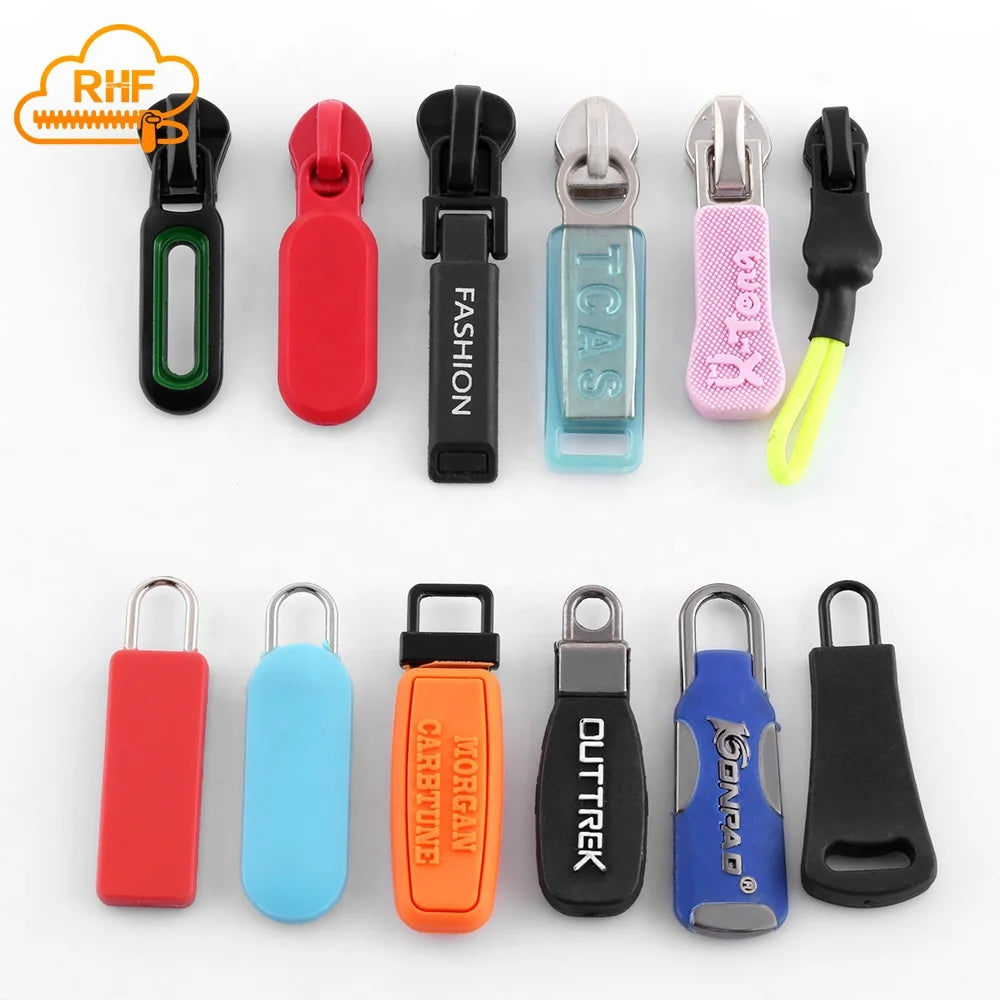 Custom logo Silicone Zipper Puller #5 #3 Rubber Zipper Puller for Zipper Slider