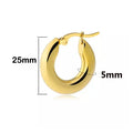 Exaggerated Thick Stainless Steel Round Thickened Earrings Titanium Steel Smooth Circle Solid Thick Earrings Trendy Jewelry