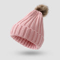 Fashionable Fur Ball Winter Hats Women Knitted Outdoor Acrylic Pom Beanie Hat