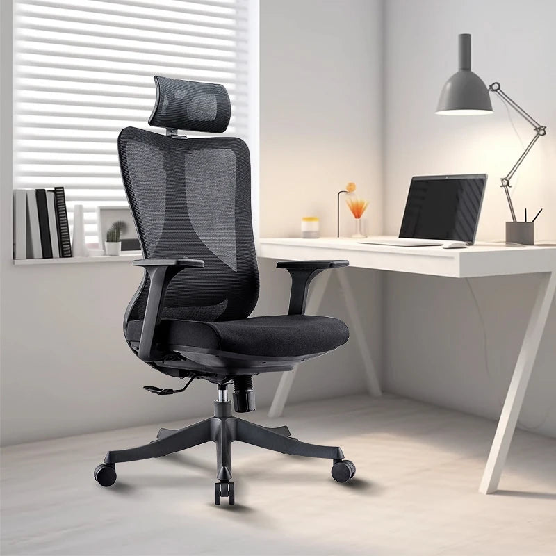 Ergonomic 2D Headrest Swivel Mesh Chairs High Back 2D Lumbar Support Computer Office Chair for Staff