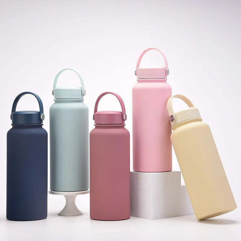 Portable Stainless Steel Insulated Water Bottle Vacuum Flask Sports Thermos for Outdoor & Camping