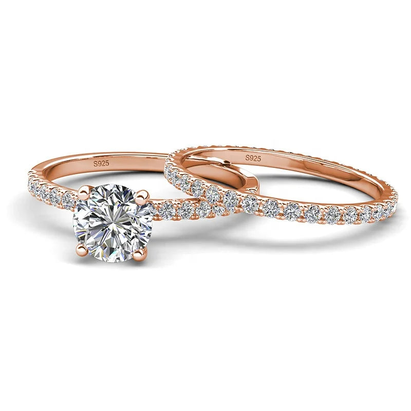 S925 Sterling Silver Two-Way Wear Detachable Set Moissanite Women's Ring Luxury for Everyday Wear Engagement Anniversary Gift