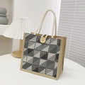 Women's Summer New Fashionable Ins Tote Bag Stylish Canvas Lunch Box Bento for Work Handbag