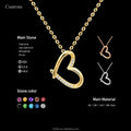 1000S Trendy AU750 18K Solid Gold Brilliant Cut Natural Diamond Love Heart Pendant Necklace Women's Certified Fine Jewelry MegaBDM