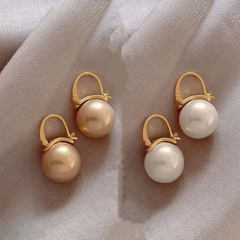 AA00349 Fashion Simple Small Hoop Pearl Earrings Luxury Ear Jewelry for Women