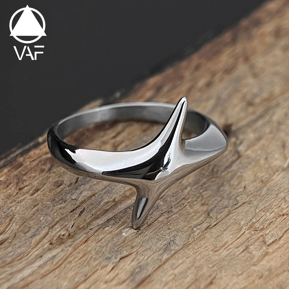VAF Minimalist Oblique Star Ring Stainless Steel Anillo Minimalista Estrella Oblicua Acero Inoxidable Minimalistisch