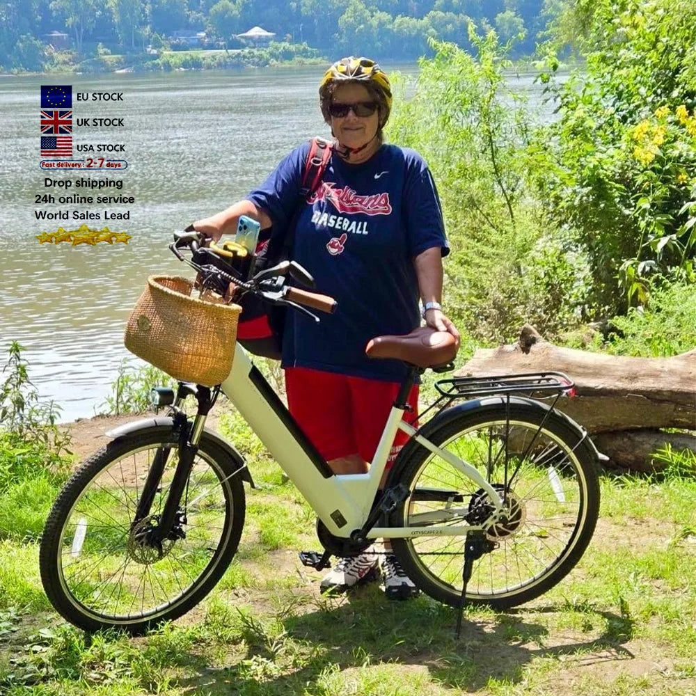 EU Warehouse CS20 VOMO Skinny Spining BikeFactory Direct Price Step Through Electric Bike Skinny Tire Ebike 250w Skinny Ebike
