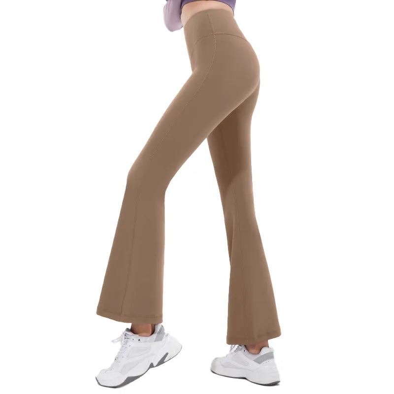 Women's High Waist Flare Yoga Anti-Roll Waistband Leg-Lengthening Tummy Control Butt Lifting Bootcut Gym Leggings