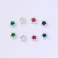 Wholesale 925 Sterling Silver Colourful Zircon Five-Pointed Star Charm Beads for Jewelry Making Accessories