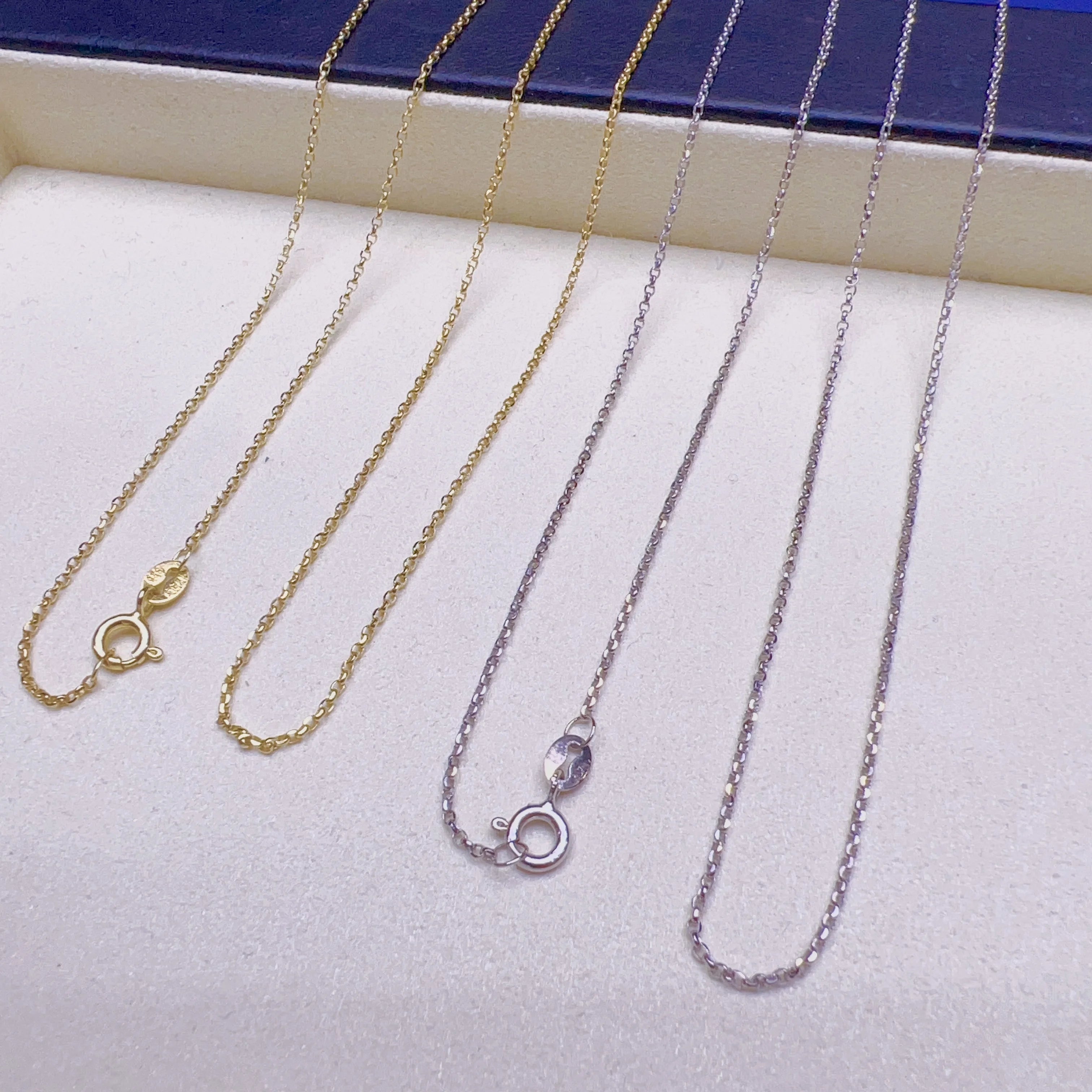 N56  70cm/28inches Silver Chain Adjustable Manufacturer  925 Sterling Silver Gold Plated Chain S925  Necklace Silver Jewelry