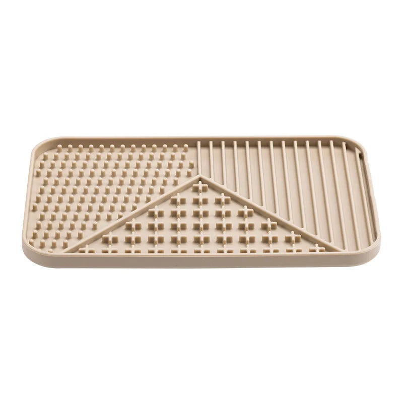 Silicone Lightweight Simple Pet Bowl Suction Cup Slow Food Cat Dog Feeder Overturn Prevention Solid Pattern IPX5 Waterproof