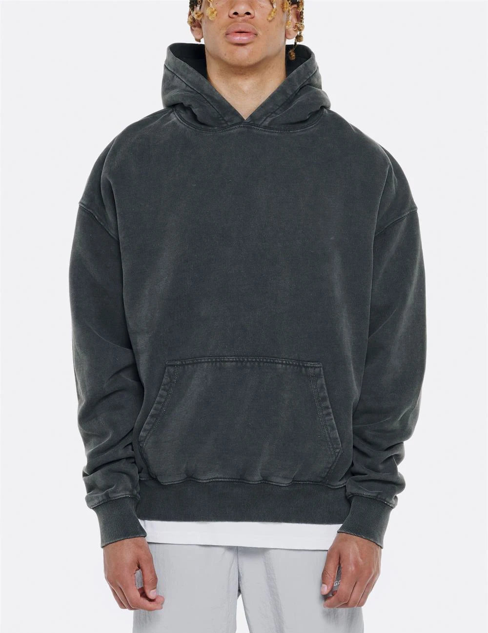 Custom logo 14 oz Heavy Cotton Oversized Hoodie Heavyweight Blank Pullover Hoodie Without String Vintage Hoodies Men
