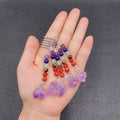 HZ Wholesale Laser Engraving Blank amethyst Keyring Transparent Crystal Key chain Metal keychain