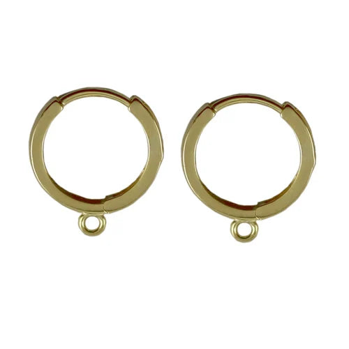 Huggie Earring W/ring 14k Gold Dangle Hoop Earrings 1.5x12x1.4x0.6mm Sold by PC