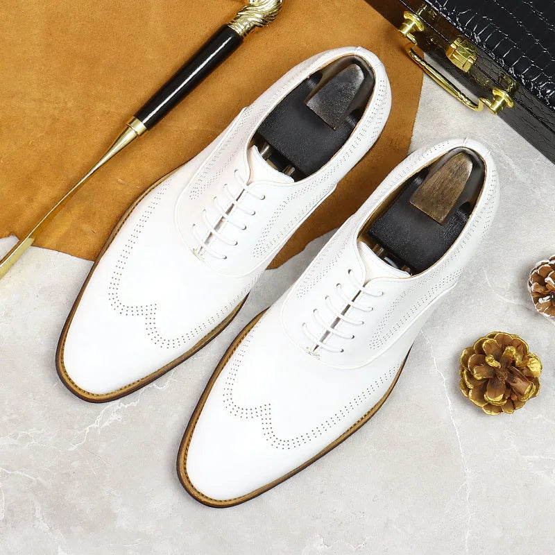 Oxfords Genuine Leather Formal Luxury Business Office Career Shoes Dress Shoes for Men