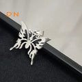 Dina Latest Wholesale High Polishing Silver Plated Stainless Steel Big Butterfly Pendant Charm for Women's Necklace Earring