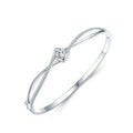 SZ374 S925 Silver Bracelet Women's Korean Edition Fashion Cross Love Opening Bracelet Light Luxury Carved Empty Hand Jewelry