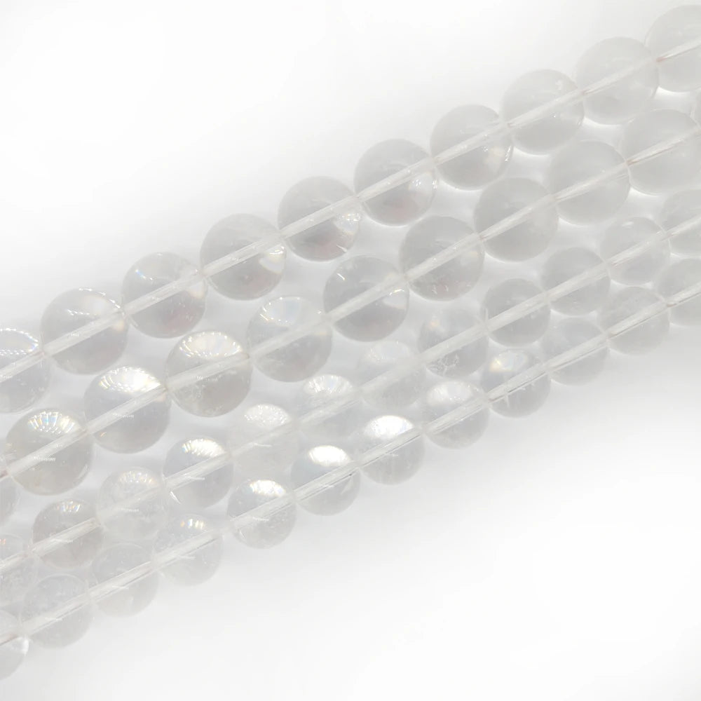 4681012mm Natural Burst White Clear Quartz Crystal Gemstone Round Loose Beads for Jewelry Making