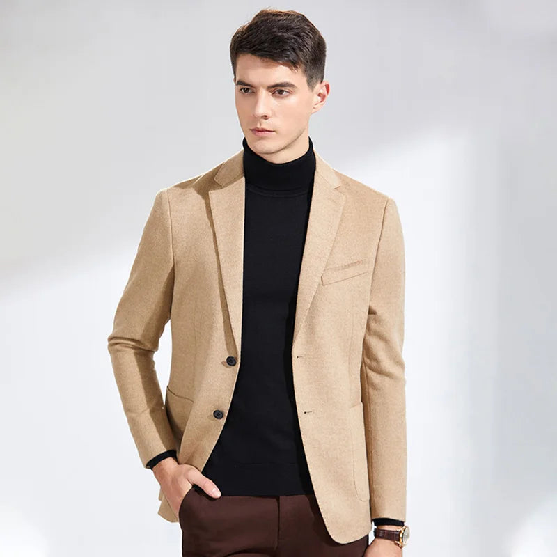 Men's Casual Suit 2025 New Autumn and Winter Luxury Business  Suit Top Youth Solid Color Suit Coat Gentleman  Jacket
