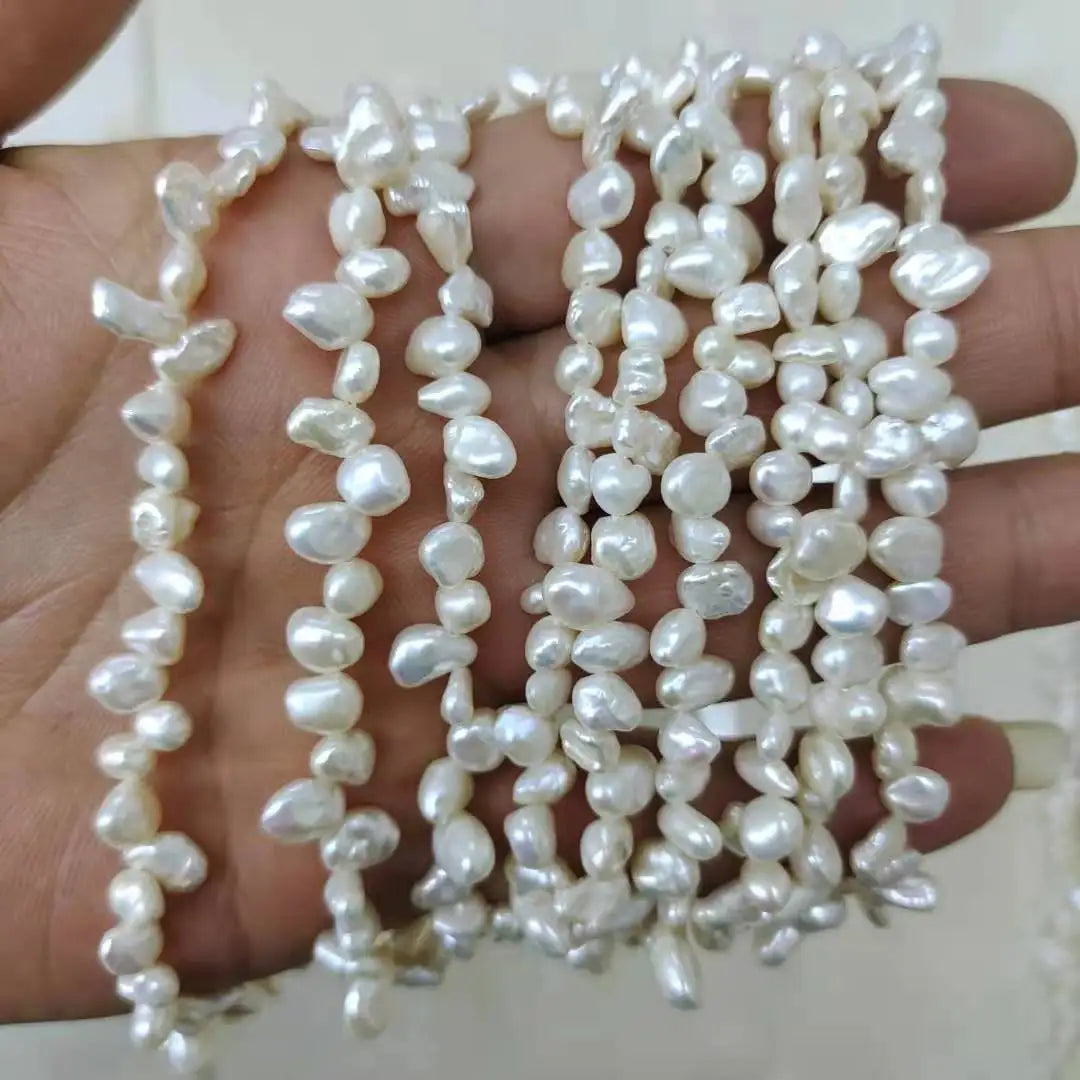 4-6 mm Keshi Baroque Freshwater Pearl Strand Loose Natural Pearls for Jewelry Making Wholesale Freshwater Pearl Strand