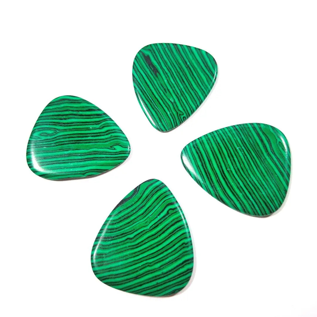 Huiying Guitar Accessories Smooth Gemstone Standard Acoustic Malachite Jasper Guitar Accessories Picks Plectrums